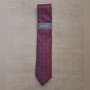 Michael Kors Burgundy/Blue/Pink Geometric Silk Tie NWT